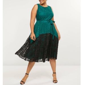 NWT Lane Bryant size 28 color block pleated dress